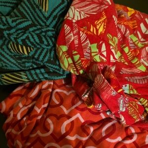 LuLaRoe Colorful Patterned Leggings - Red, Green, Blue